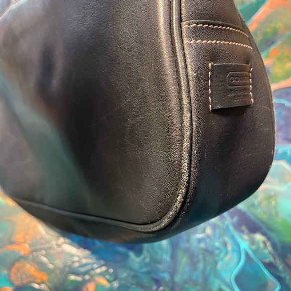 Coach Hampton Clip Lock Black Leather Shoulder Bag - Picture 7 of 16